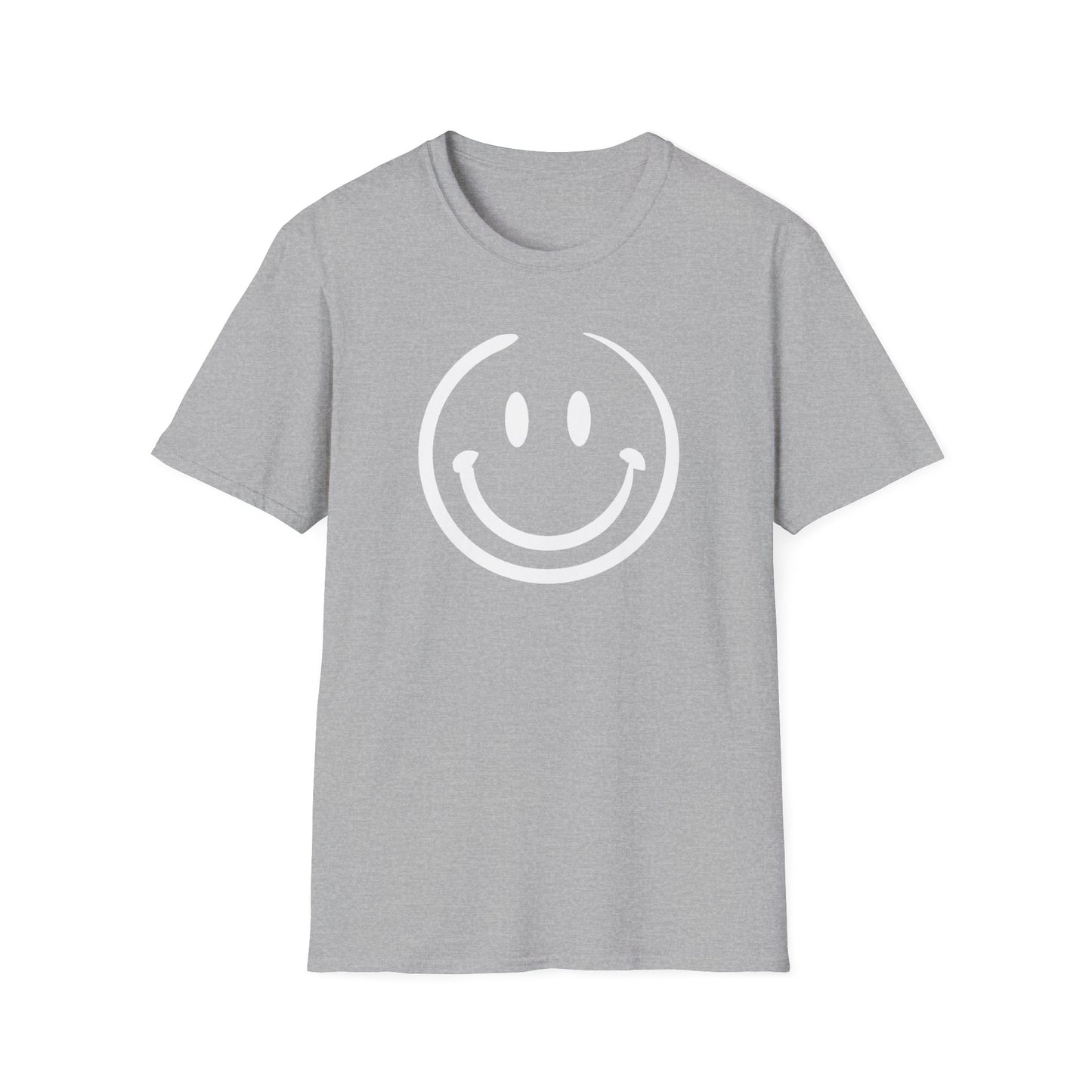 White smiley face - Unisex Softstyle T-Shirt