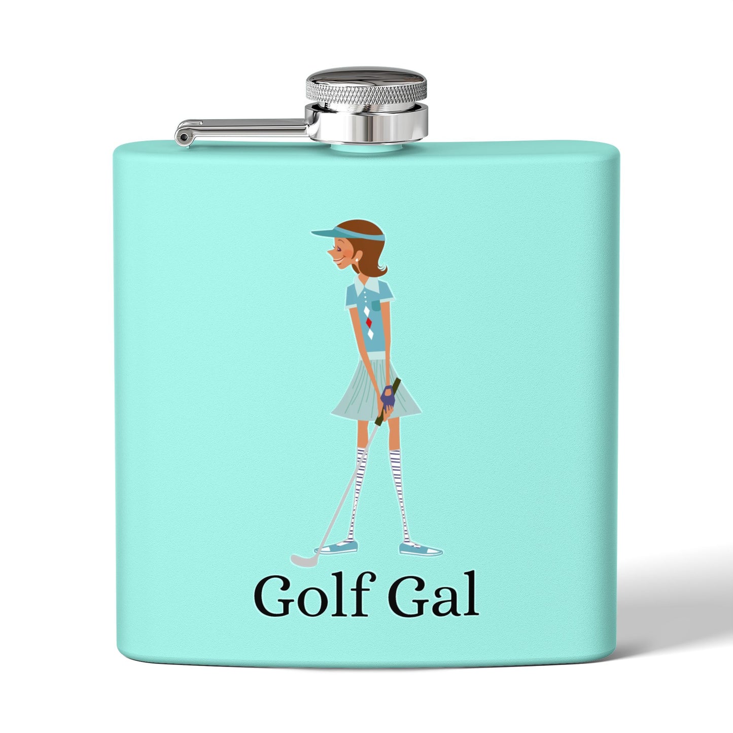 Golf Gal Sleek Stainless Steel Flask Lily