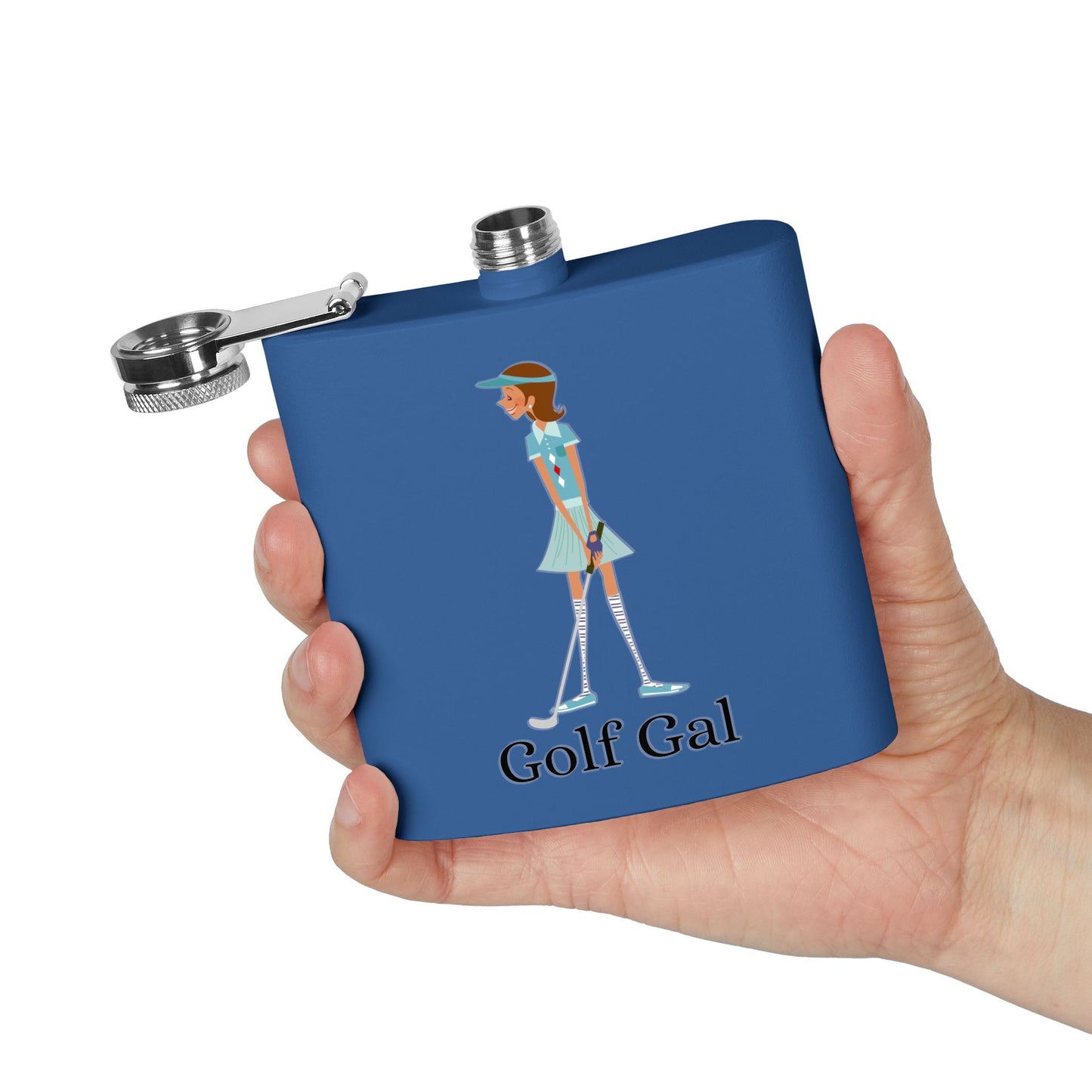 Golf Gal Sleek Stainless Steel Flask Lily