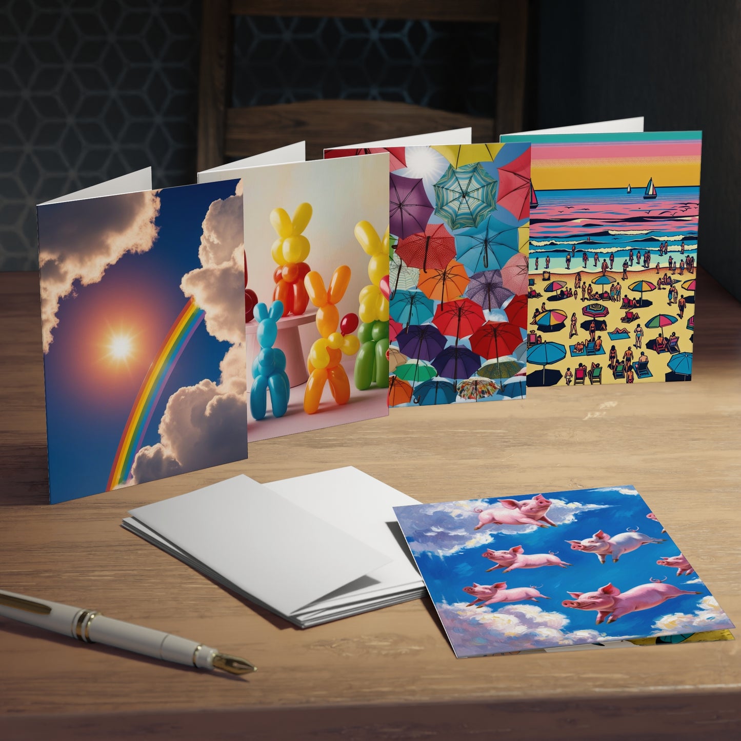 fun bright and cheery Greeting Cards (5-Pack)