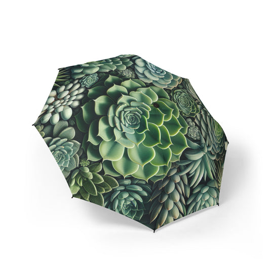succulents Umbrella - Semi-Automatic Foldable Design