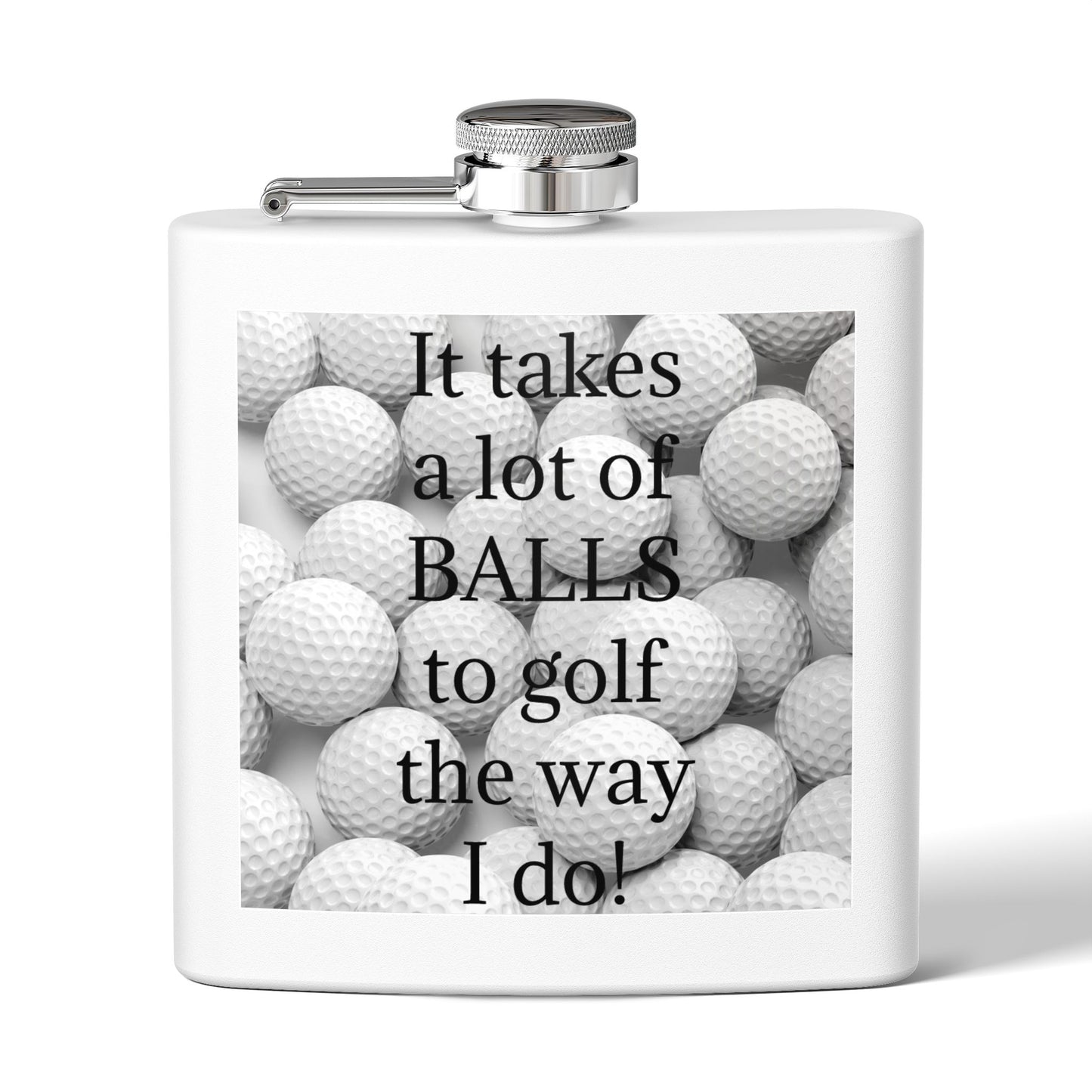 A Lot of Balls Sleek Stainless Steel Flask