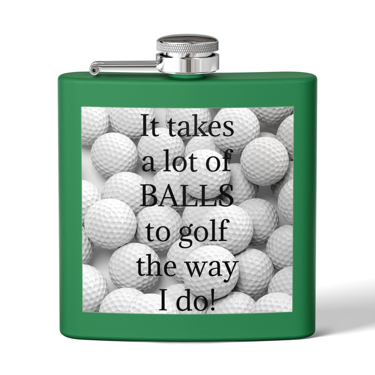 A Lot of Balls Sleek Stainless Steel Flask
