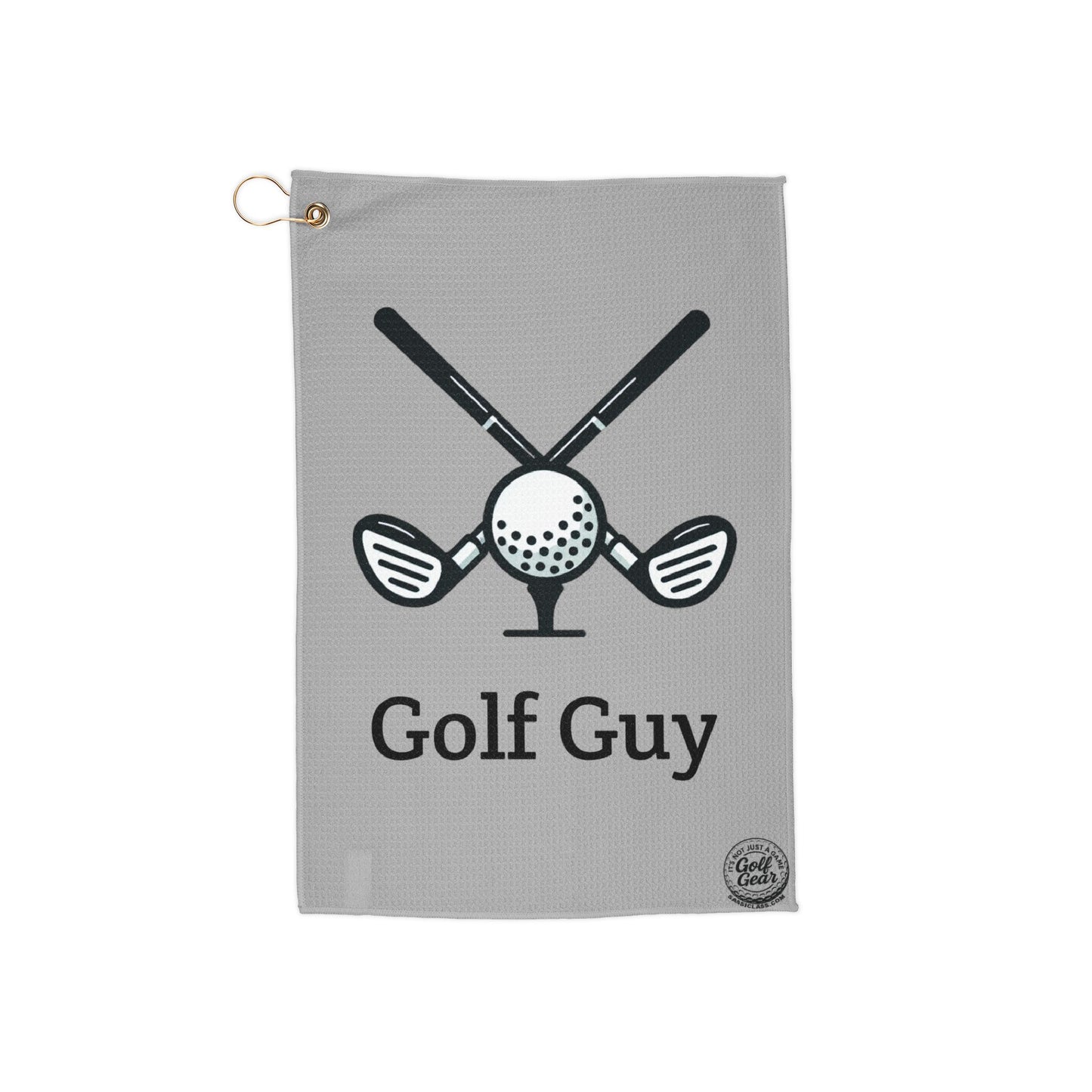 grey golf guy Golf Towels
