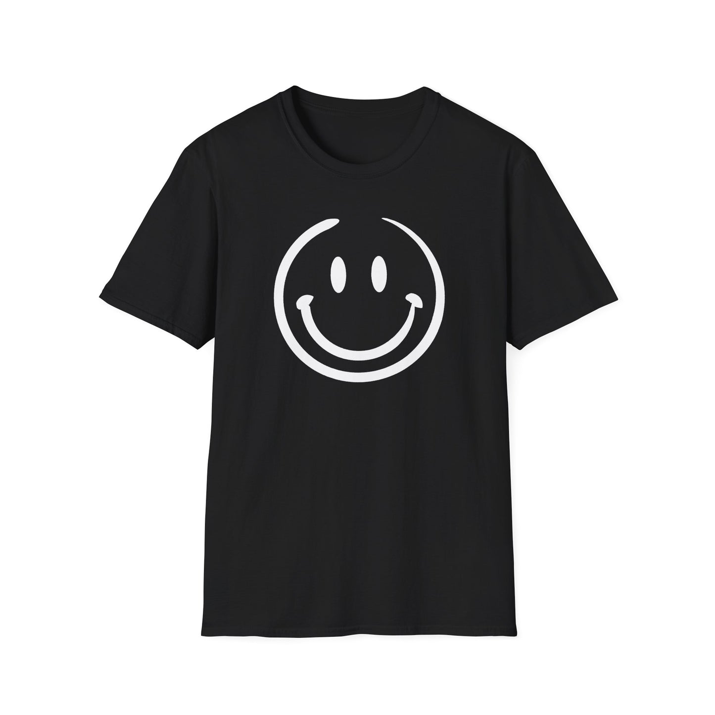 White smiley face - Unisex Softstyle T-Shirt