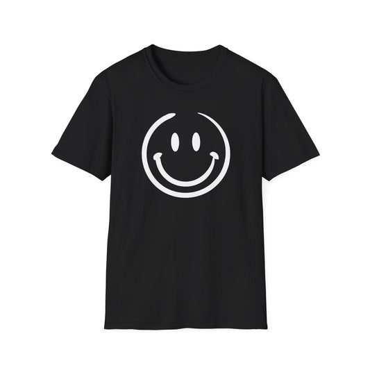 White smiley face - Unisex Softstyle T-Shirt