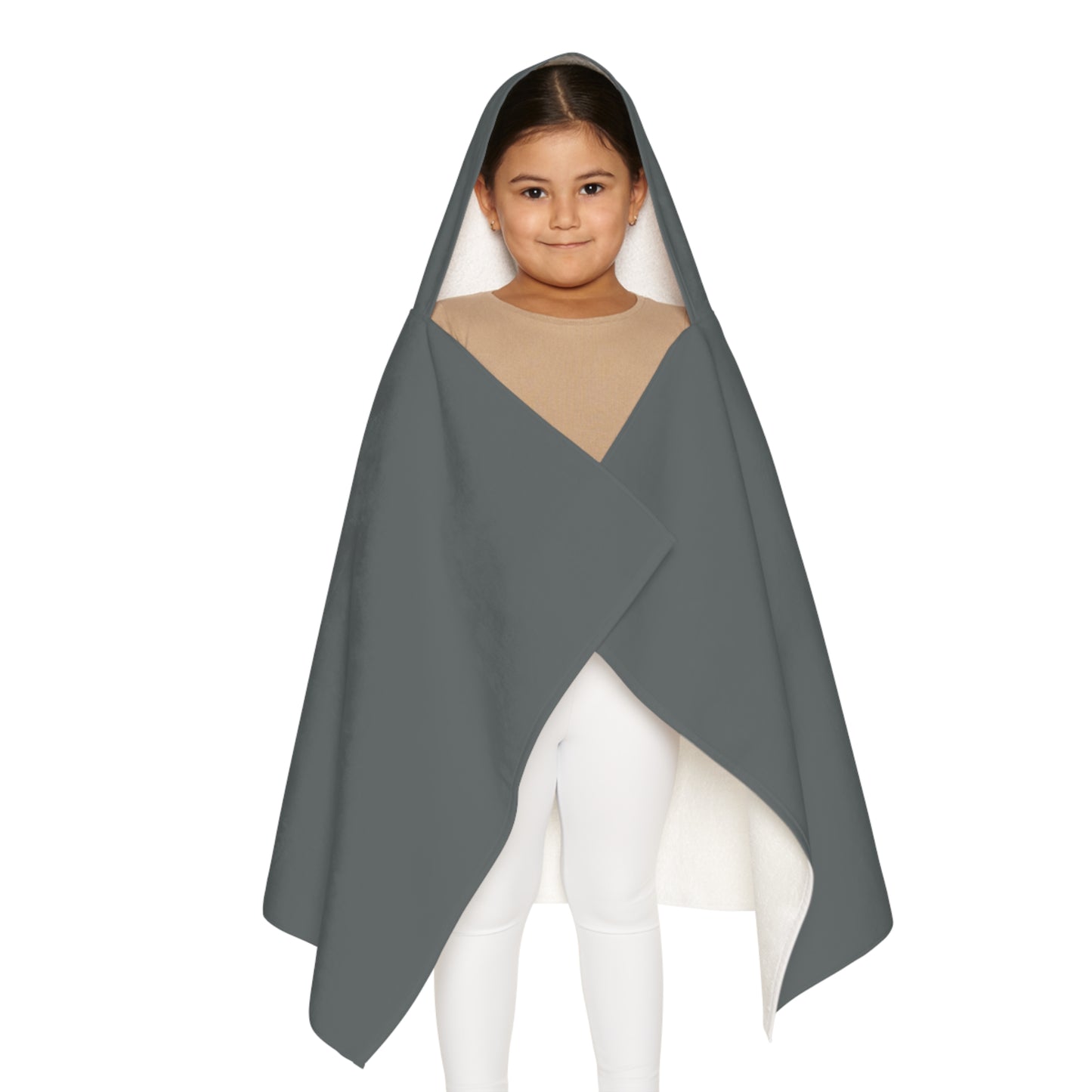 Grey Smiley Face Kids Hooded Towel/ Beach Cover-Up