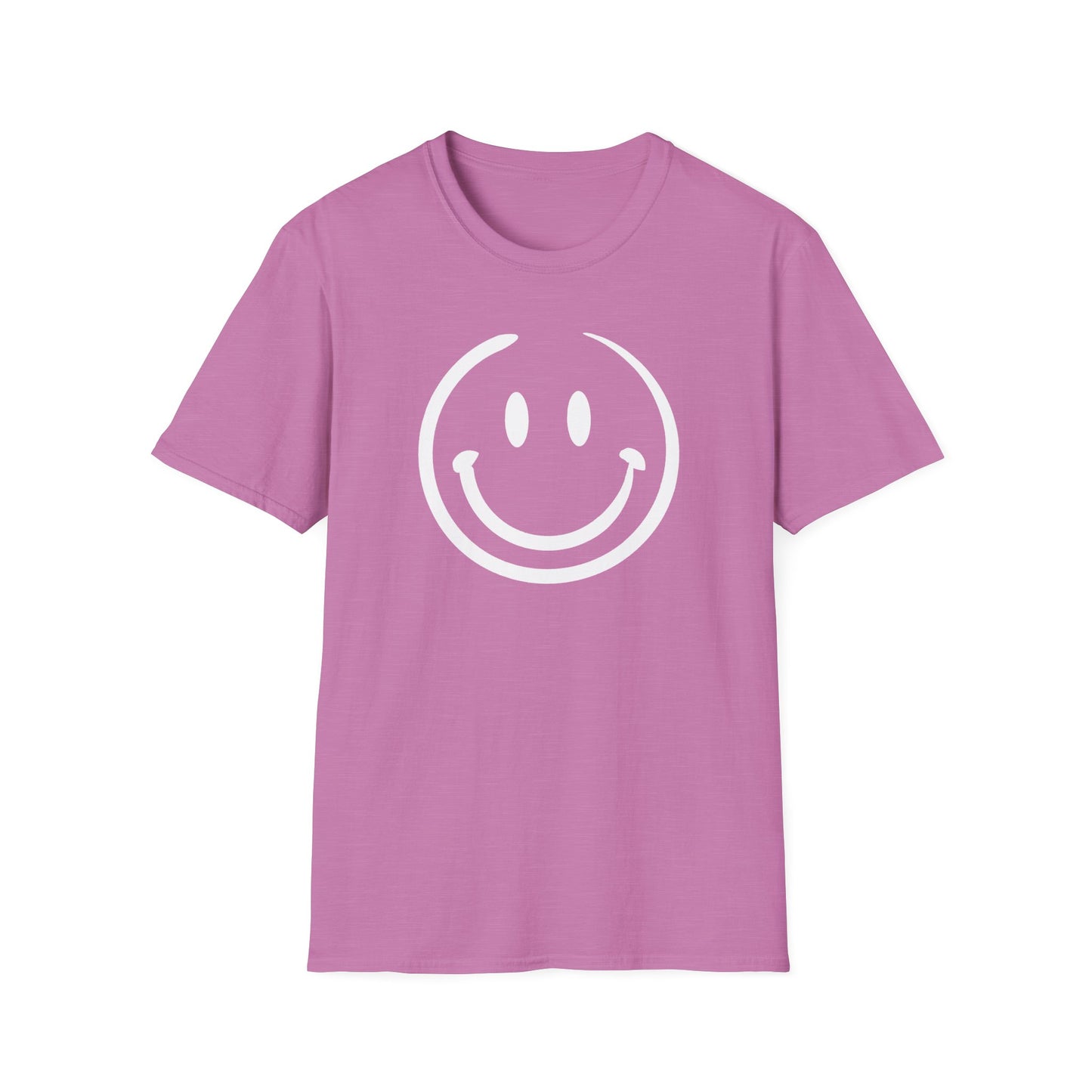 White smiley face - Unisex Softstyle T-Shirt