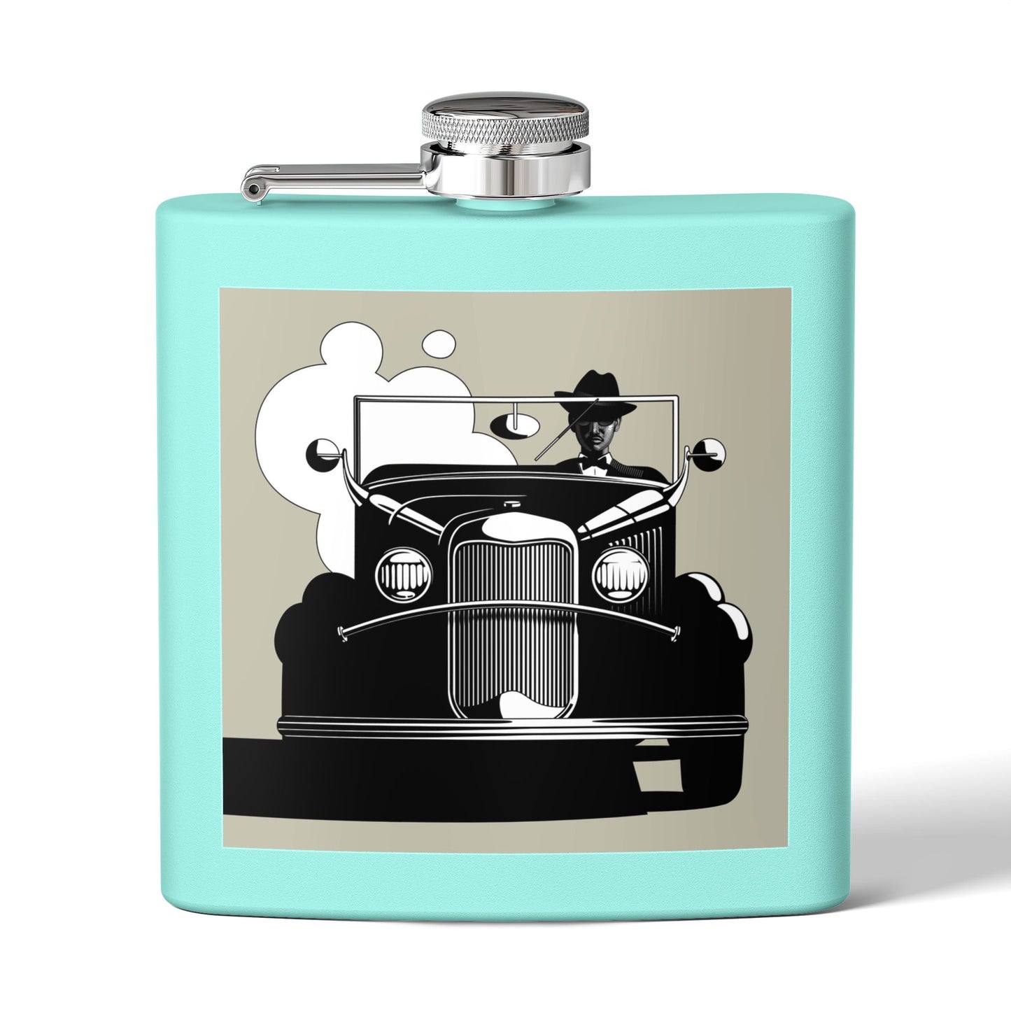 Antique Car Sleek Stainless Steel Flask