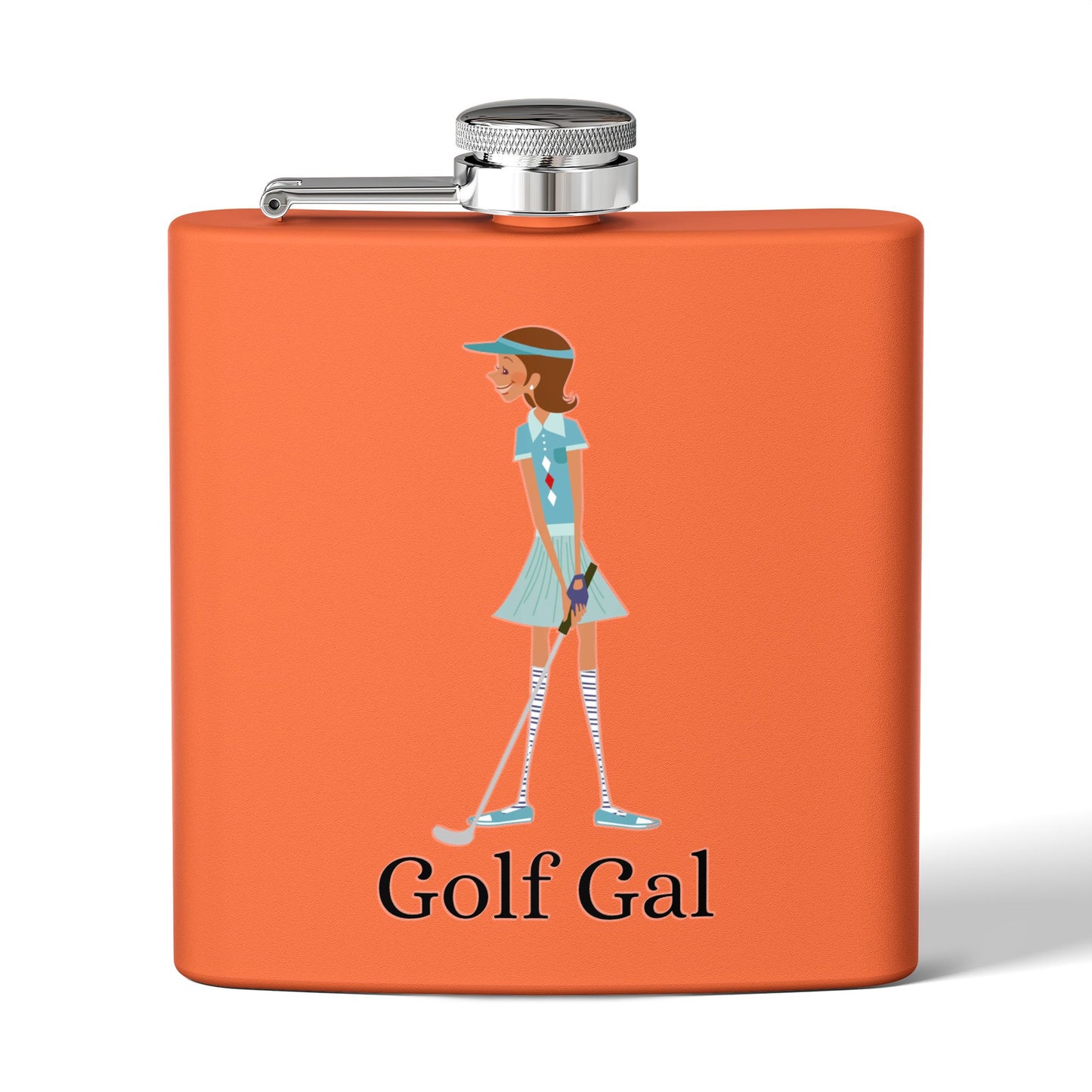 Golf Gal Sleek Stainless Steel Flask Lily