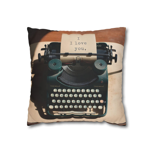 vintage typewriter I love you  Canvas Pillow cover