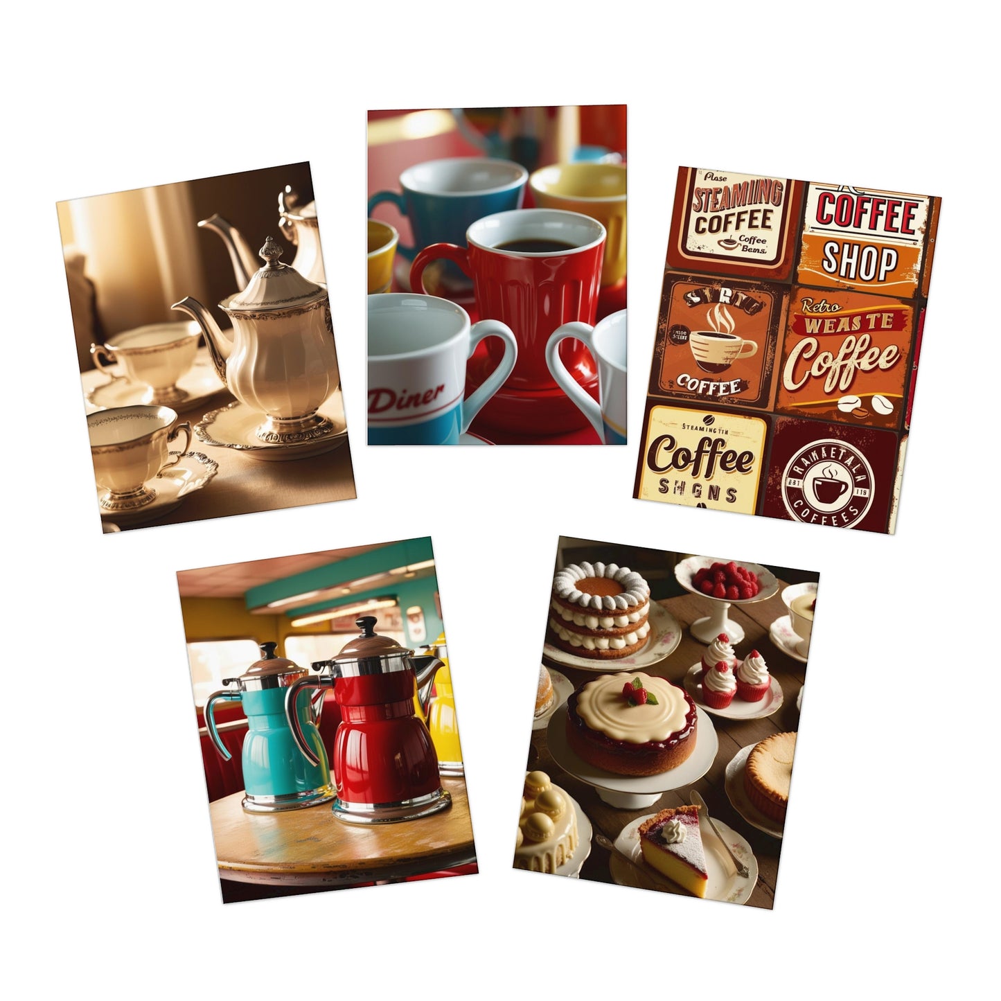 coffee and tea Greeting Cards (5-Pack)