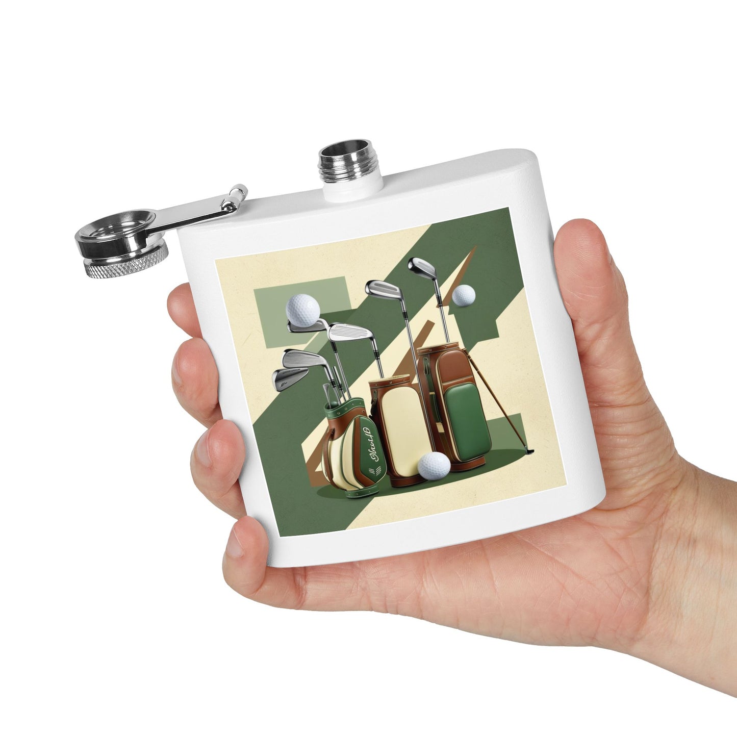 Retro Golf Sleek Stainless Steel Flask