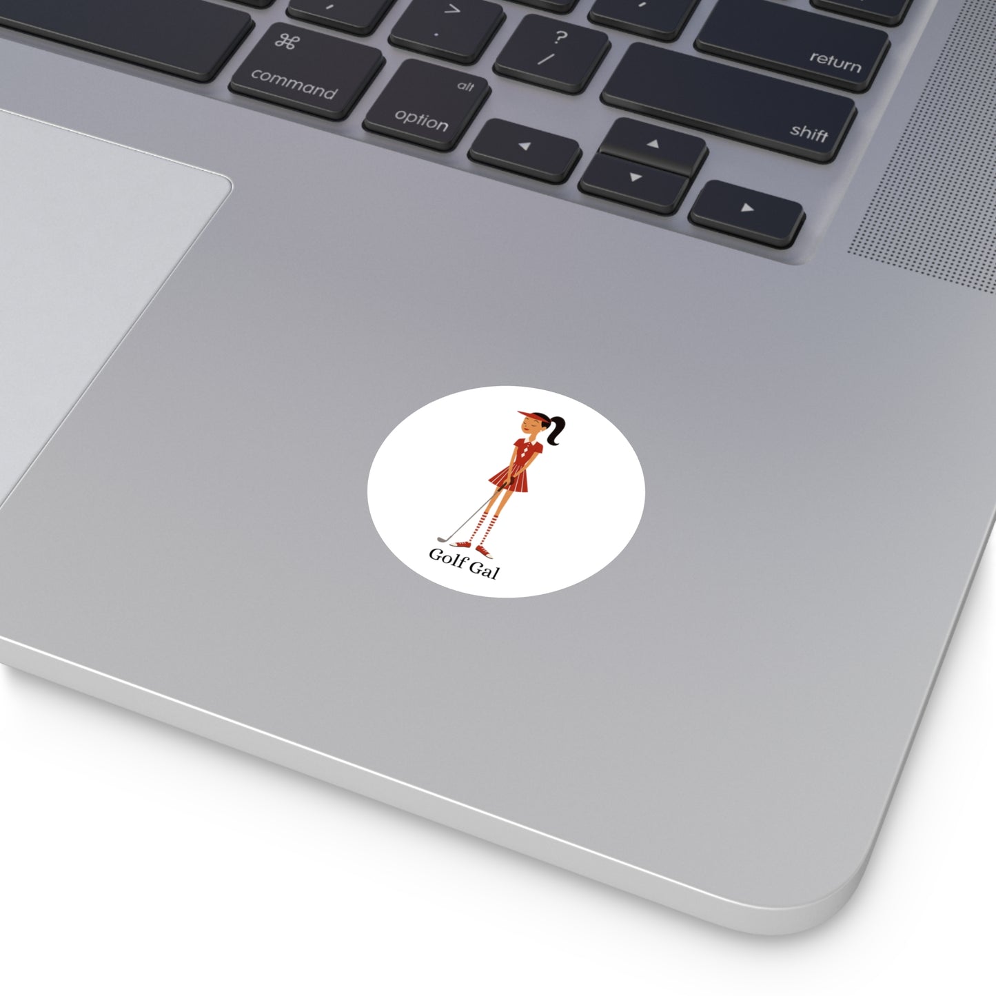Golf Gal Round Sticker Ruby