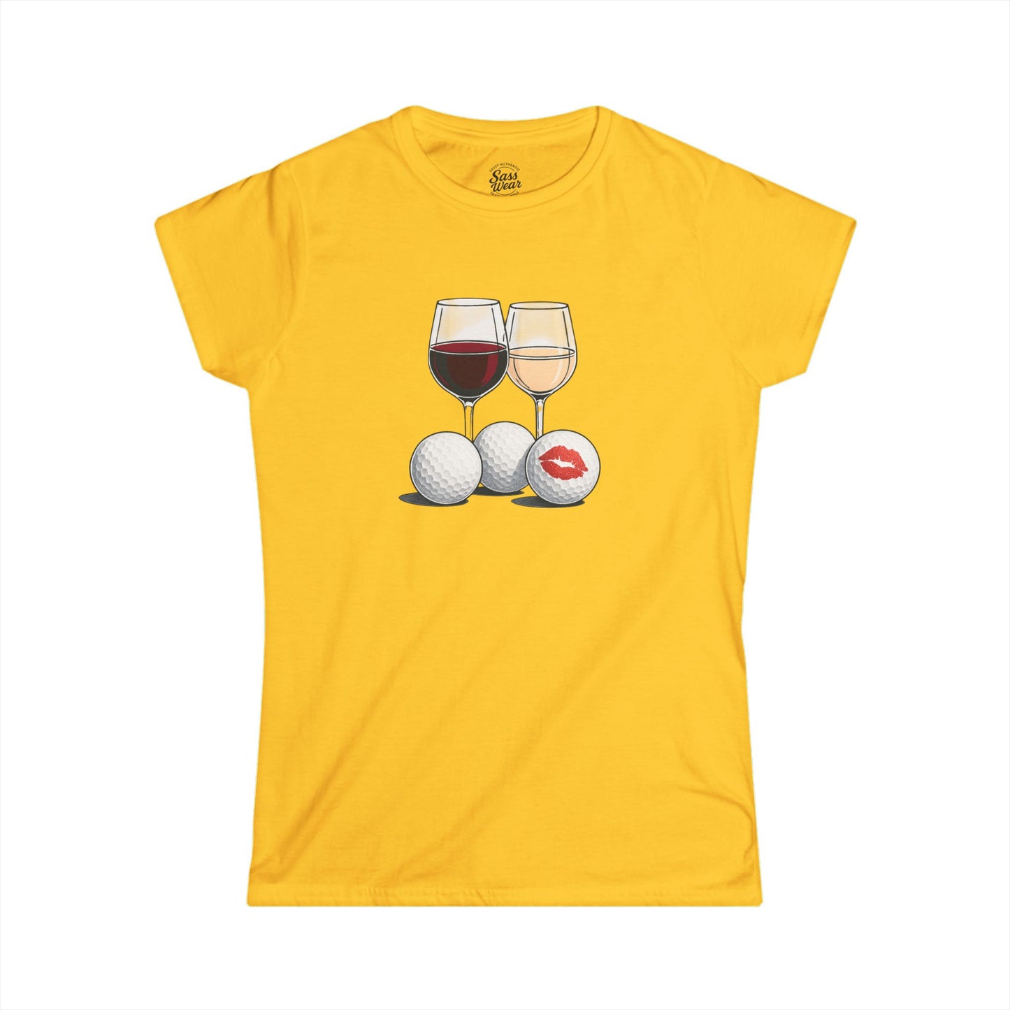 Wine Golf Lips Women's Softstyle Tee