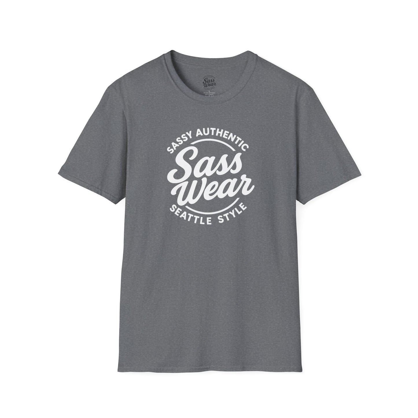 Sass Wear - Unisex Softstyle T-Shirt white logo