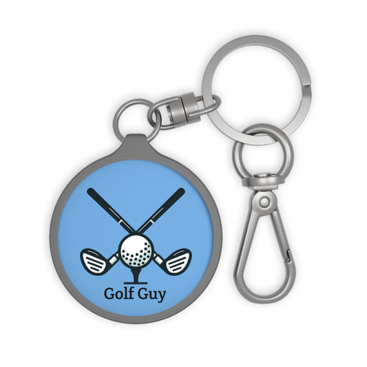 Blue Golf Guy Keyring Tag