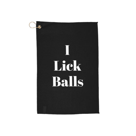 Black I lick balls Golf Towel