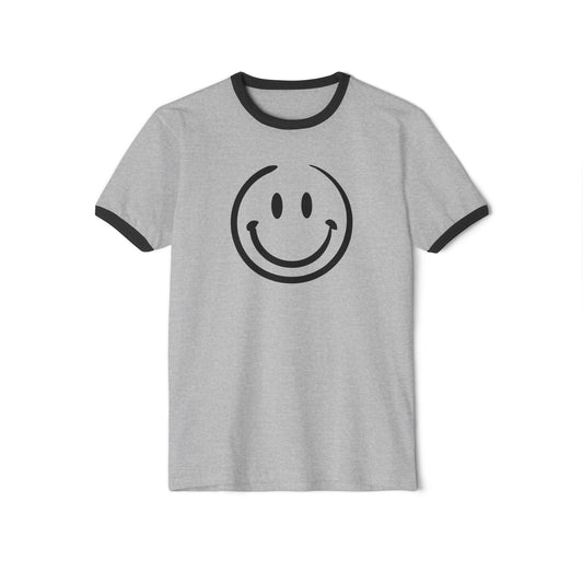 smiley face Unisex Cotton Ringer T-Shirt