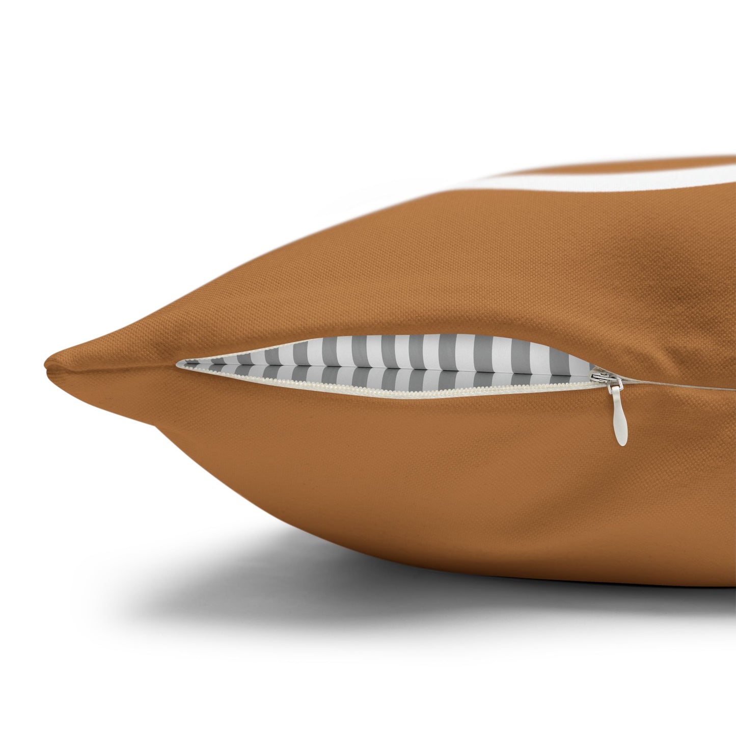 white on brown smiley face Canvas Pillow cover