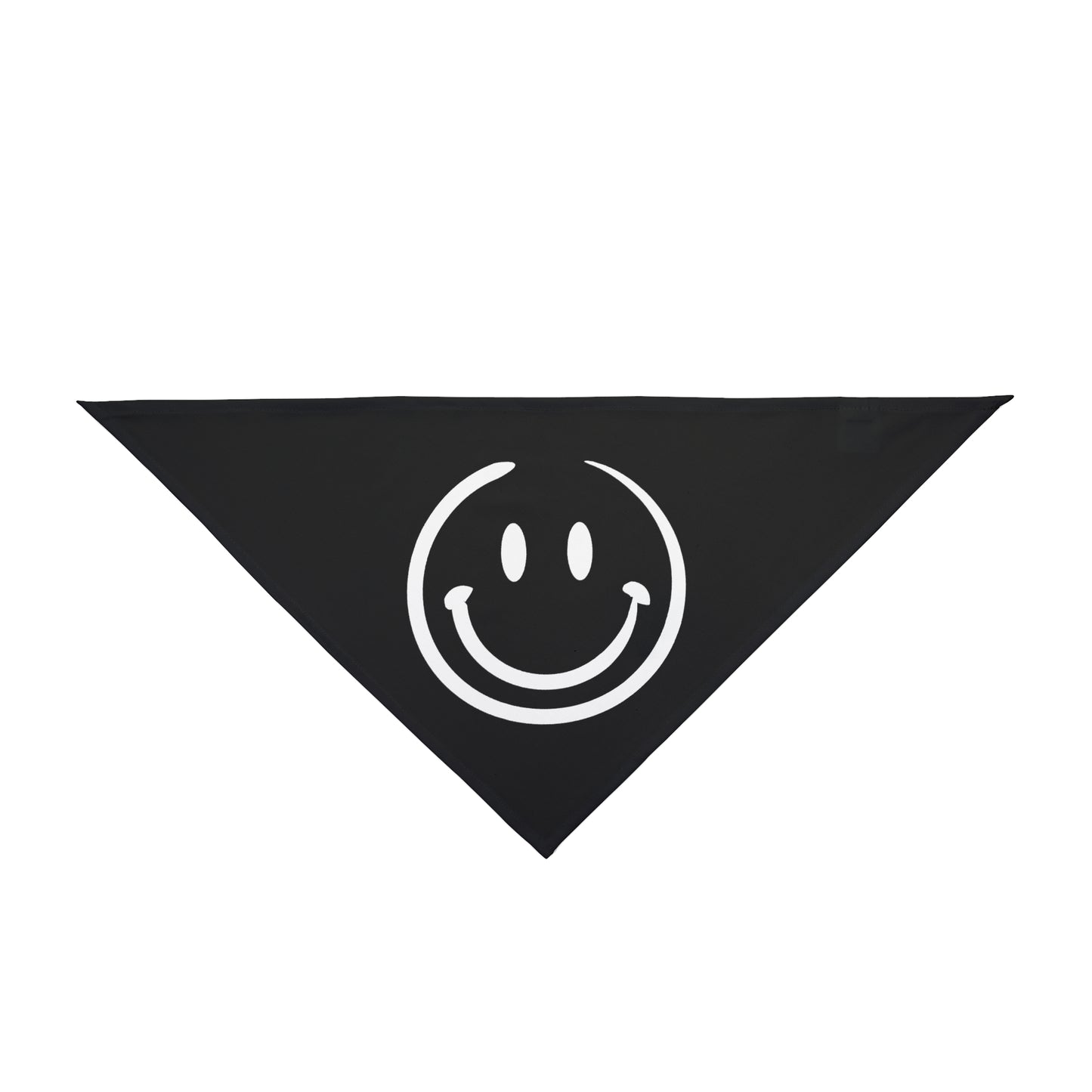 black with white smiley face Pet Bandana