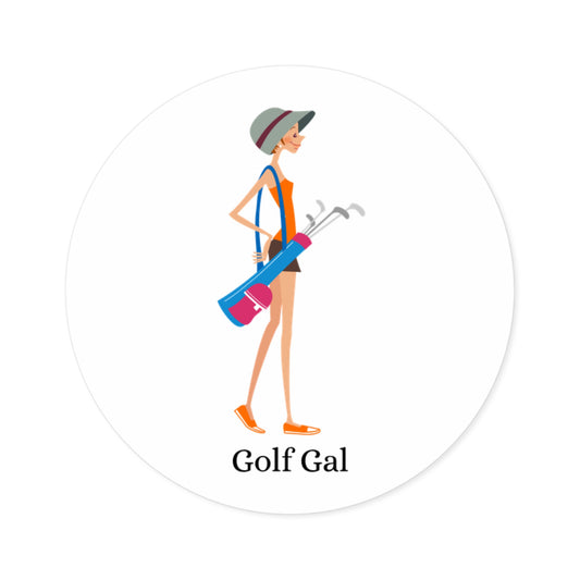 Golf Gal Round Stickers Poppy