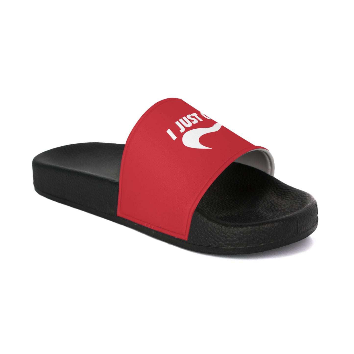 Red I Just Can't Men's Slide Sandals