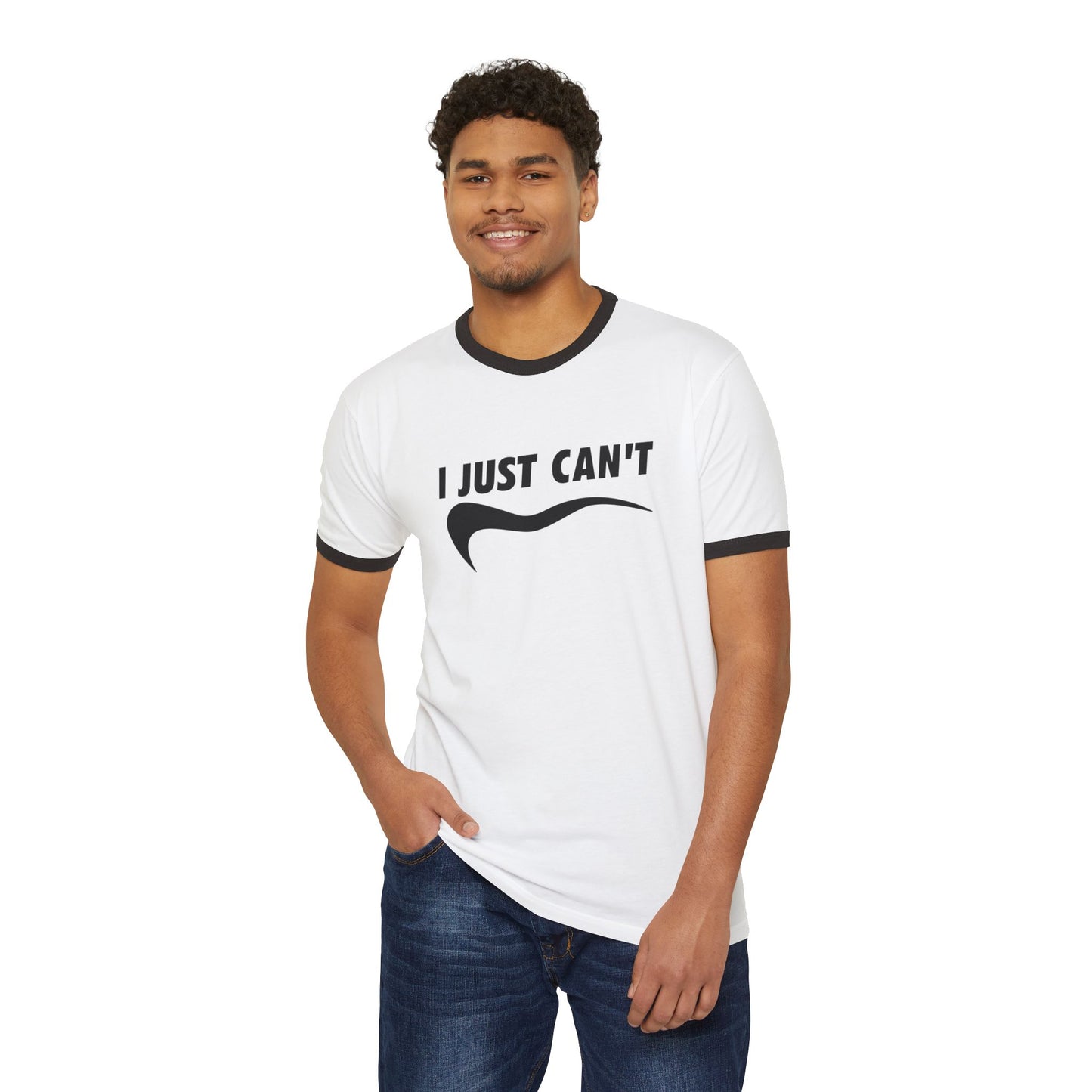 I Just Can't' unisex ringer Tee