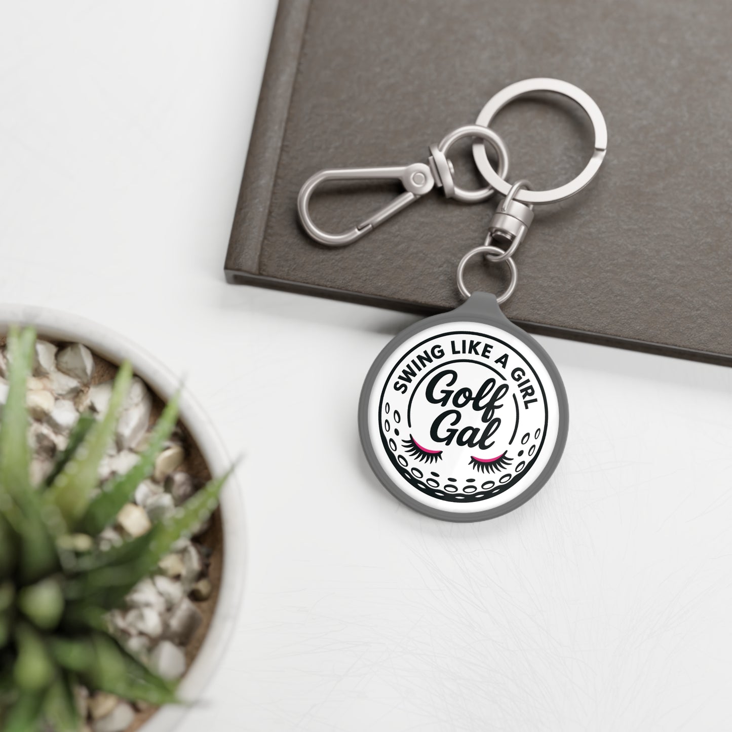Swing Like A Girl Golf Gal Keyring Tag