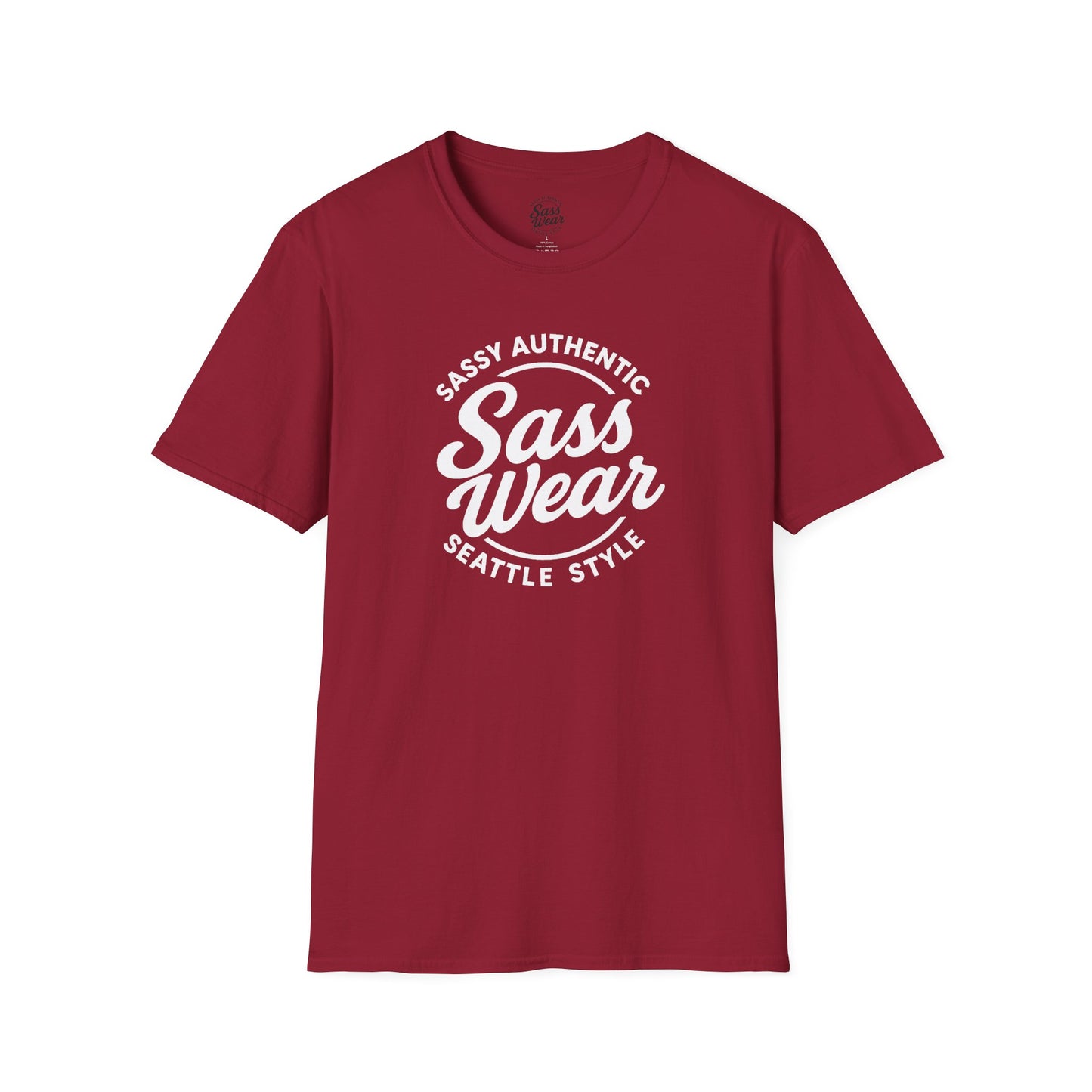 Sass Wear - Unisex Softstyle T-Shirt white logo