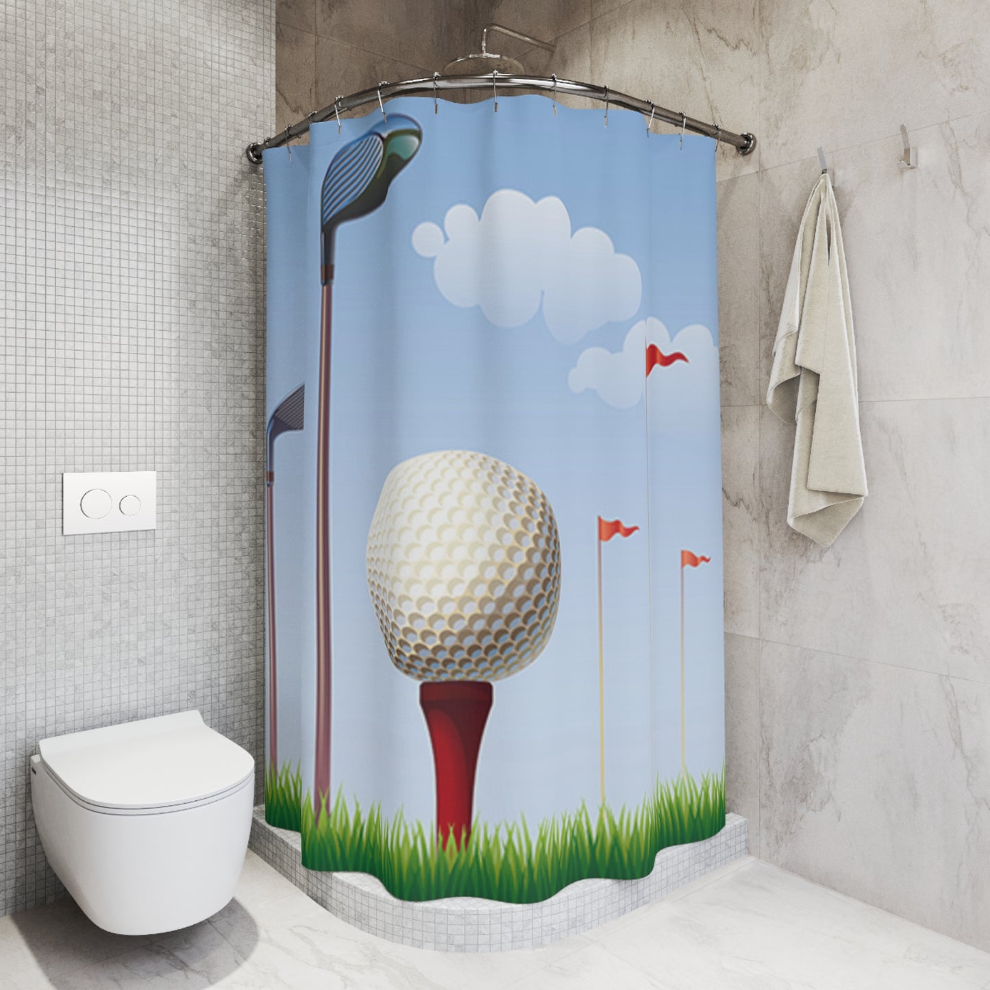 golf scene Shower Curtains