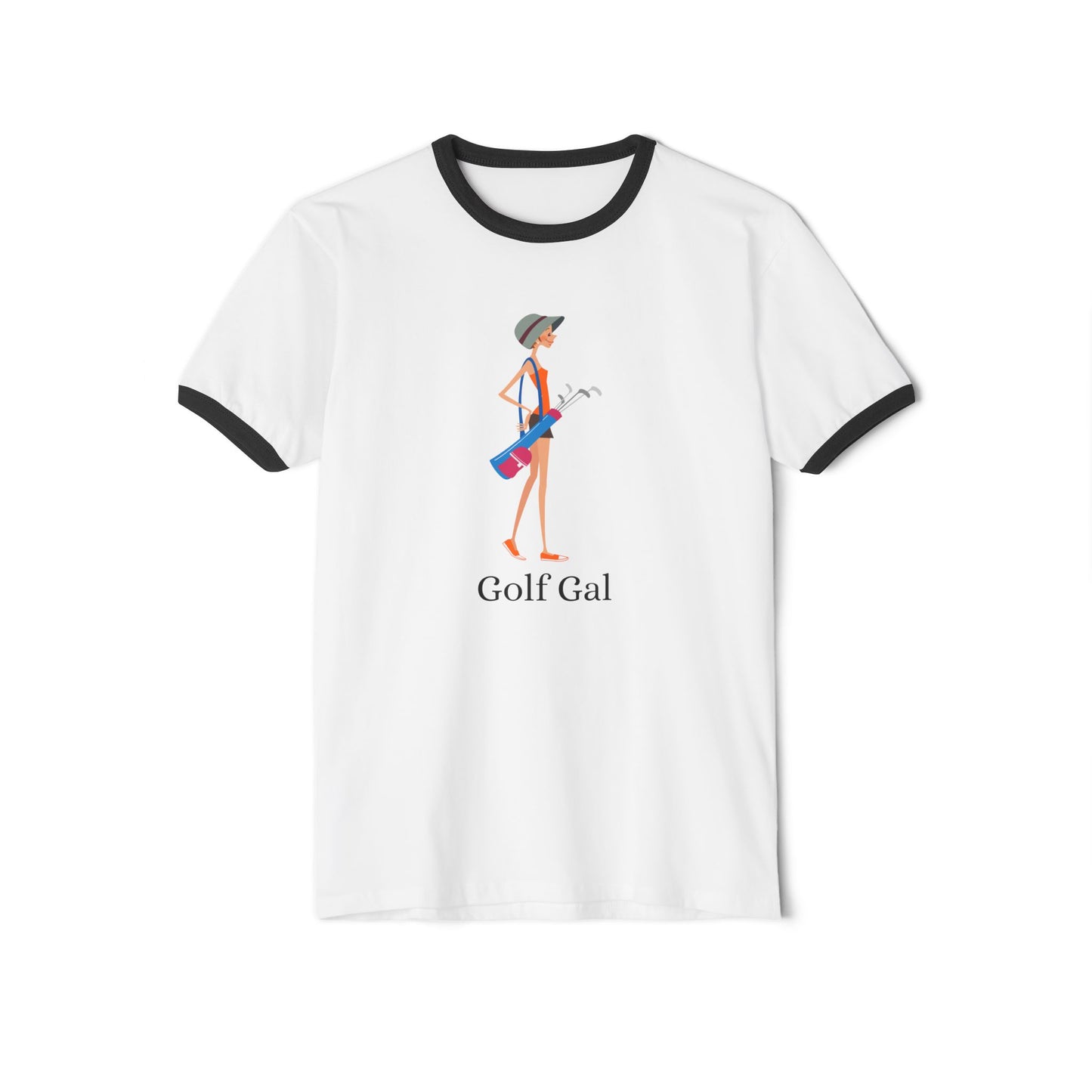 Golf Gal Cotton Ringer T-Shirt Poppy