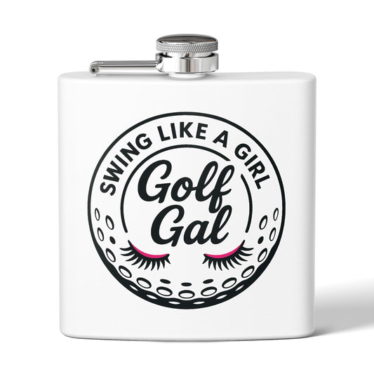 Swing Like A Girl Golf Gal Sleek Stainless Steel Flask