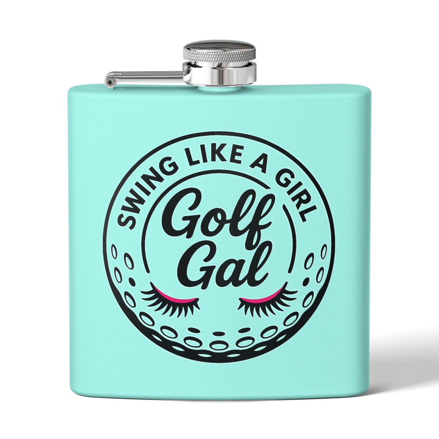 Swing Like A Girl Golf Gal Sleek Stainless Steel Flask