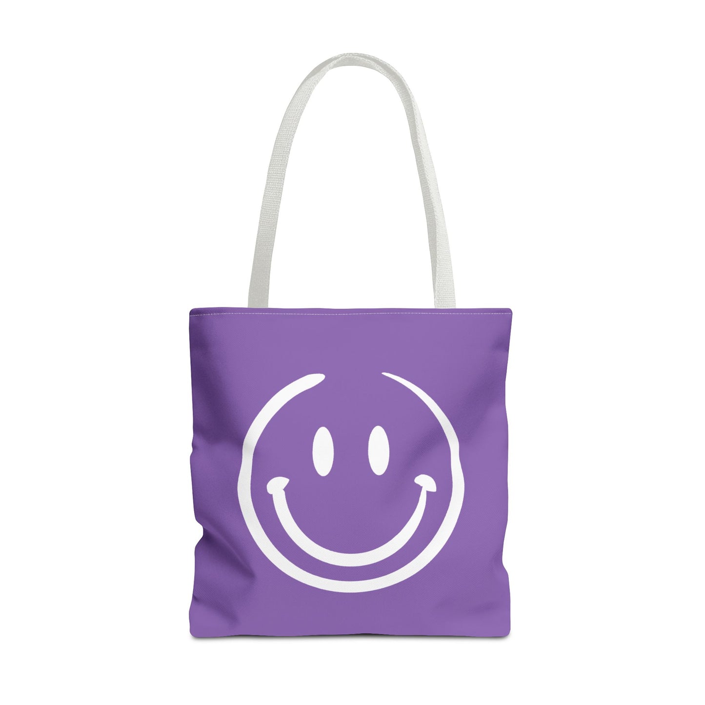 purple with white smiley face Tote Bag