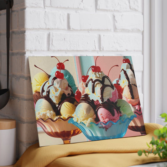 ice cream sundae Glass Cutting Board