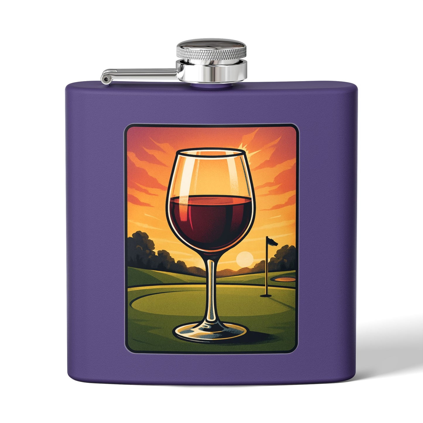 Wine Golf Sunset Flask