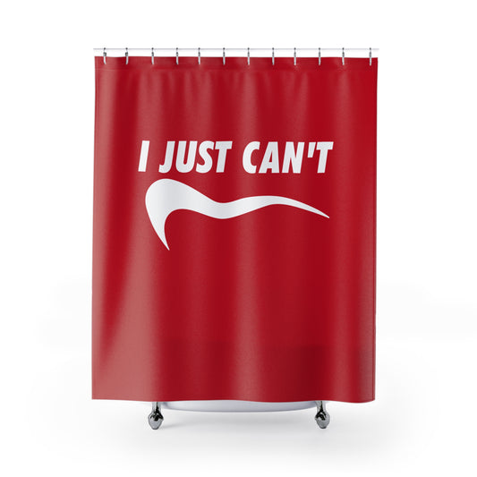 red I just can't Shower Curtains