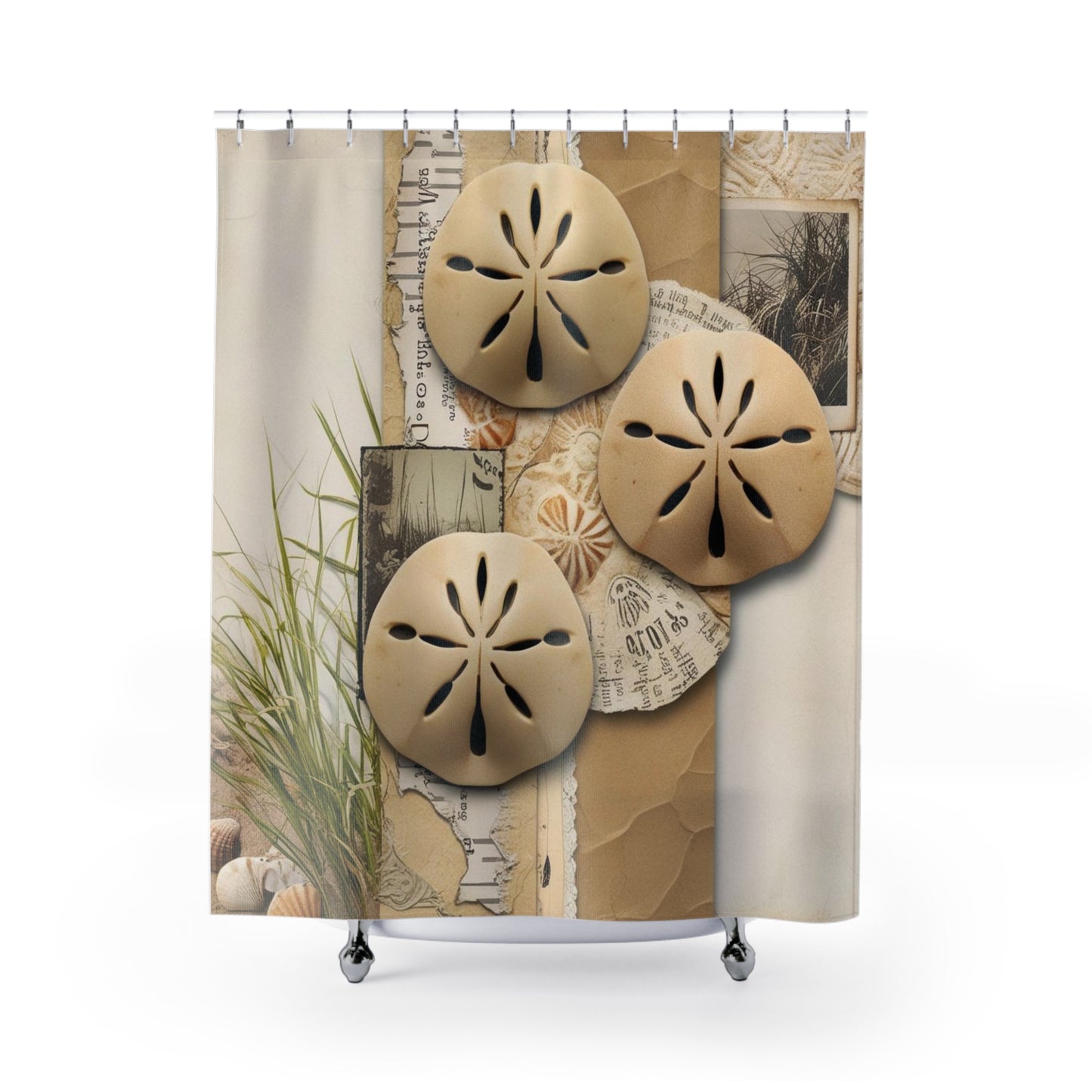 vintage sand dollar Shower Curtains