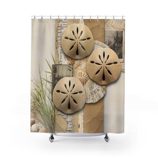 vintage sand dollar Shower Curtains