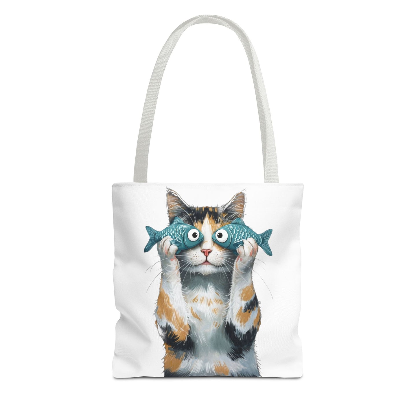 Cat with fish glasses Tote Bag