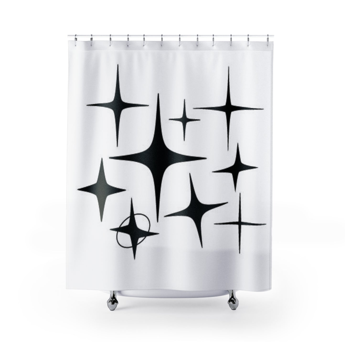 retro stars Shower Curtains