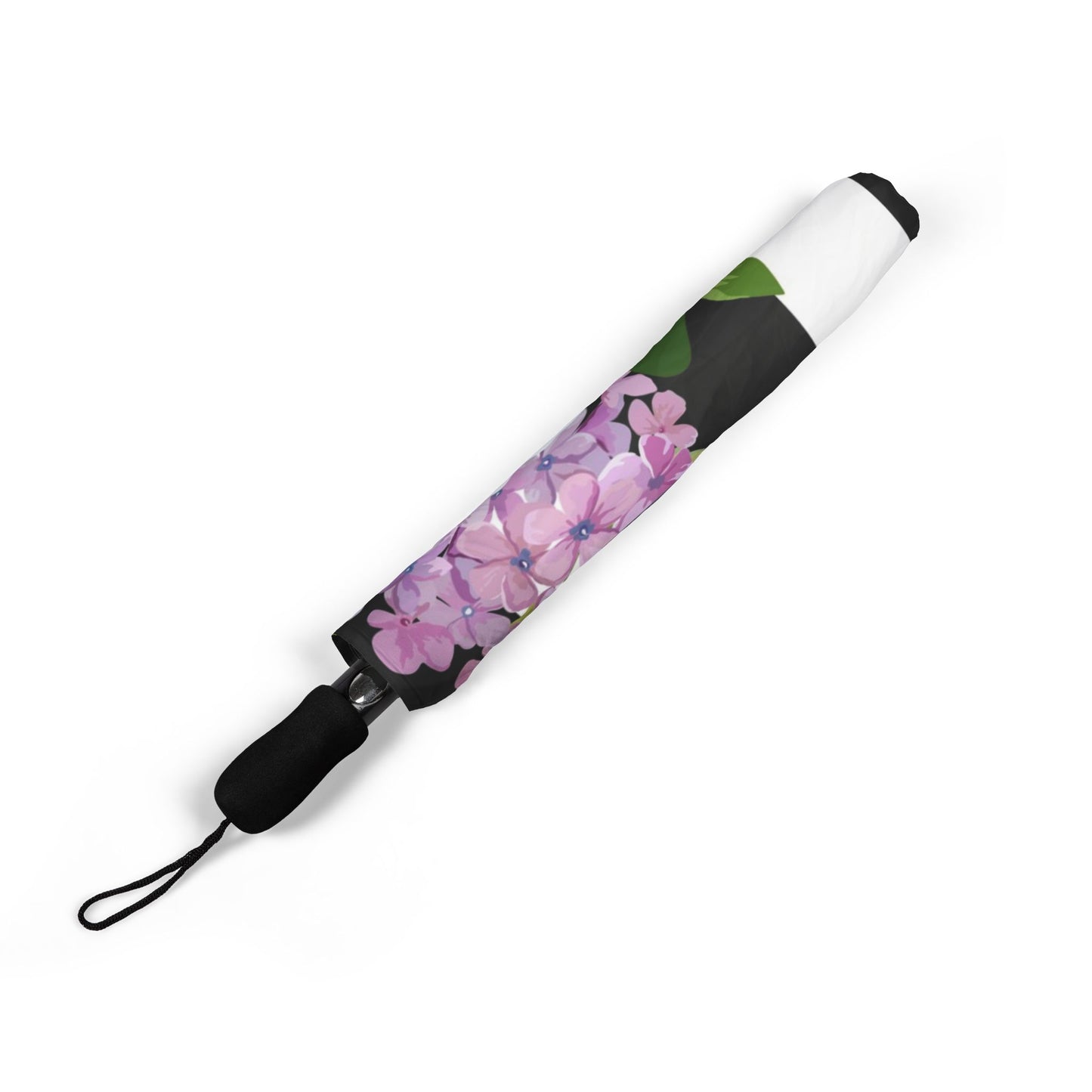 fun Hydrangea and butterfly Umbrella - Semi-Automatic Foldable Design