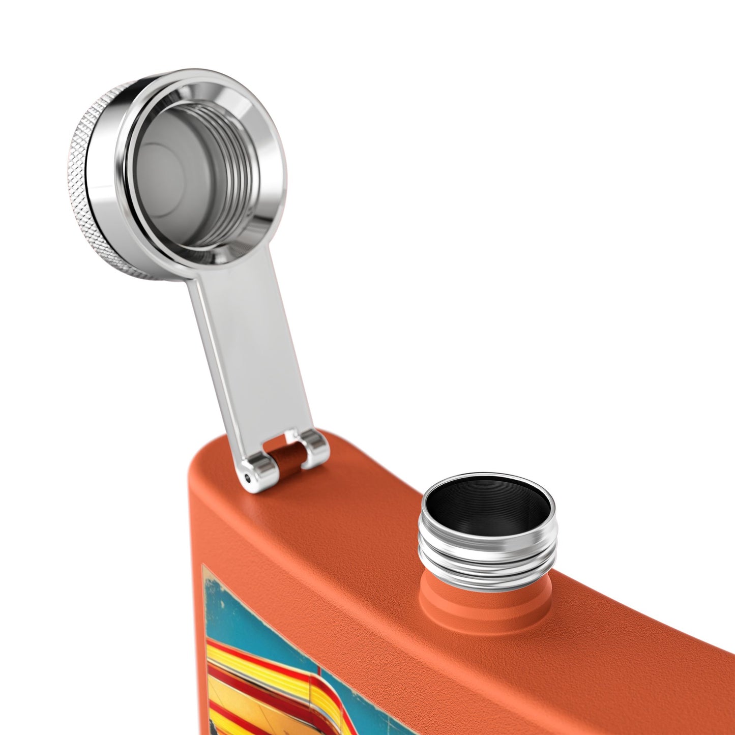Retro Motorcycle Sleek Stainless Steel Flask