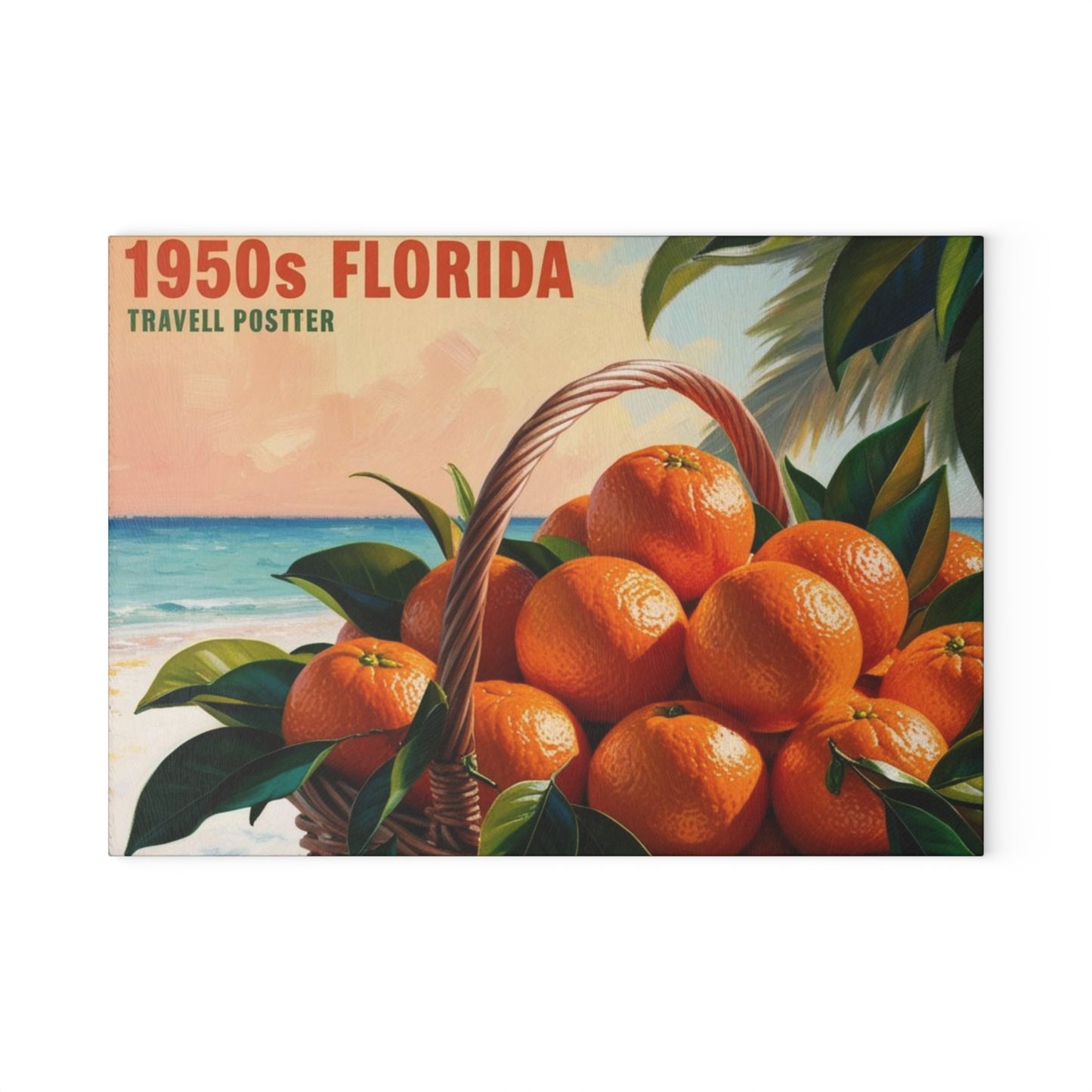 florida oranges Glass Cutting Board