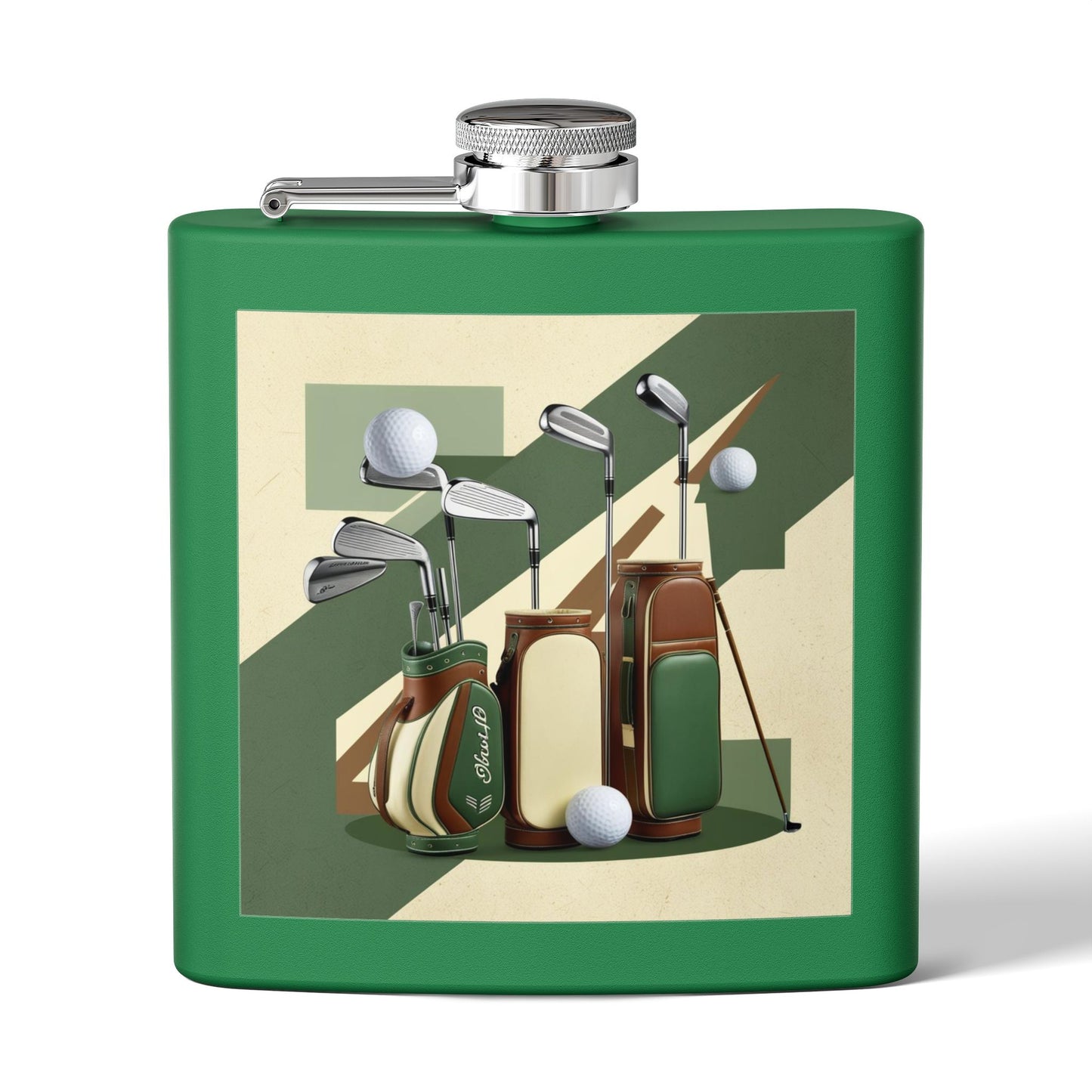 Retro Golf Sleek Stainless Steel Flask