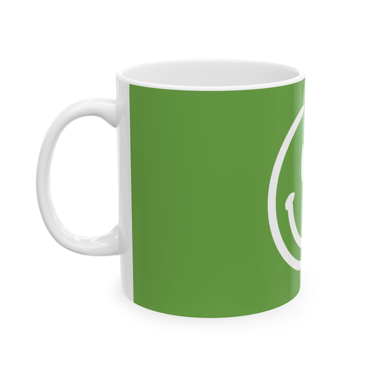 green smiley face Ceramic Coffee Mug