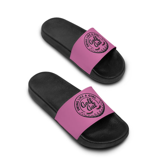 Pink Swing Like A Girl Golf Gal Women's Slide Sandals