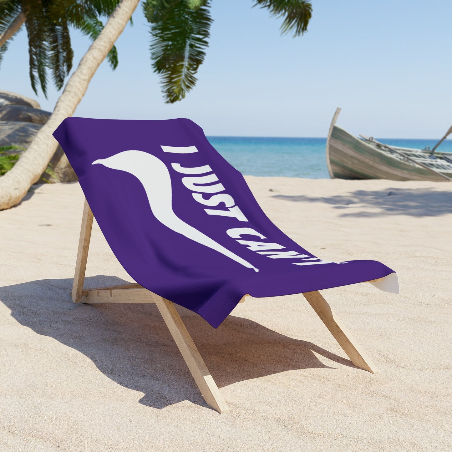 Purple I Just Can't  Beach Towel