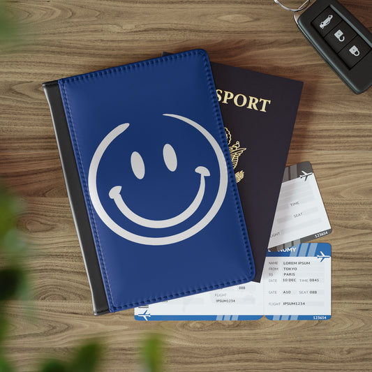 navy with white smiley face Passport Cover